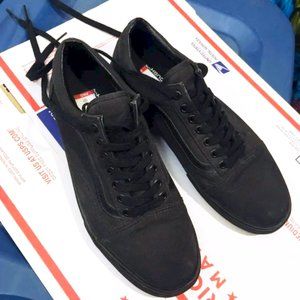 MEN’S **rare** VANS PRO BOAT SHOES ULTRA CUSH LITE SNEAKERS ALL BLACK 10.5 FLAT